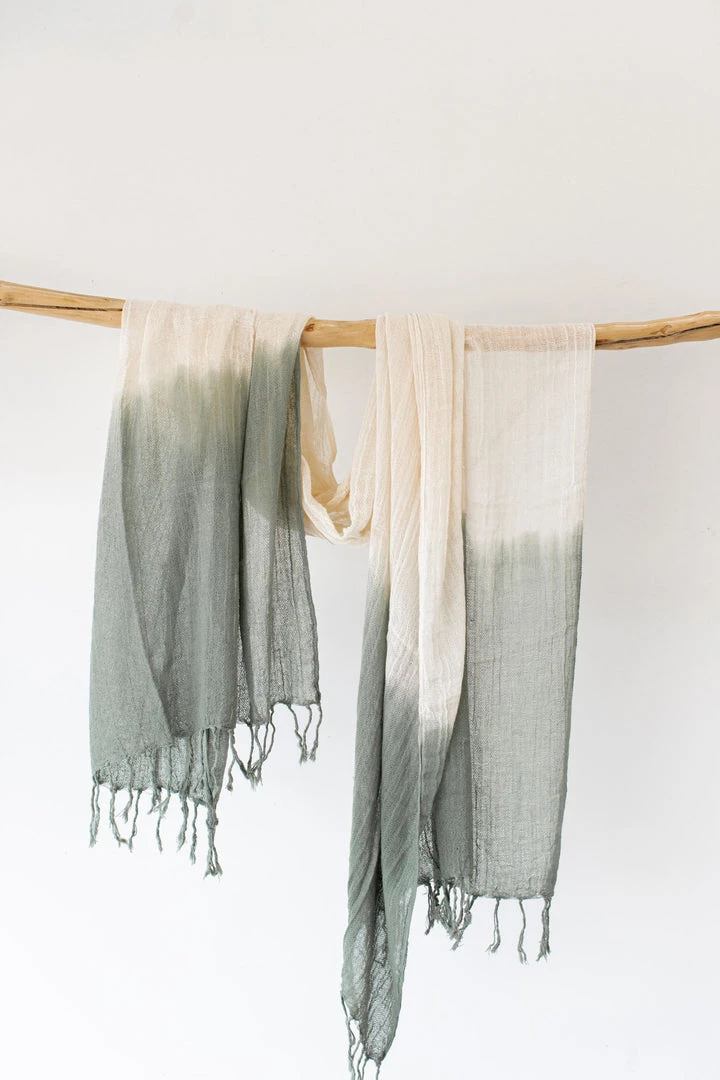 Indigo Luna Cotton Sarong Green Ombre New In