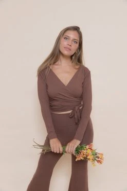 Indigo Luna New In Agni Wrap Top Chocolate