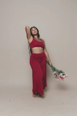 Indigo Luna Boxy Crop Dark Rose