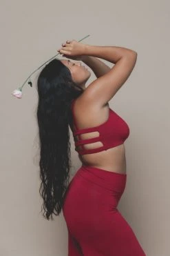 Indigo Luna Boxy Crop Dark Rose