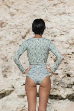 Indigo Luna Flora High Bikini Bottom Viola Olive