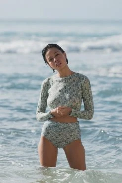 Indigo Luna Flora High Bikini Bottom Viola Olive