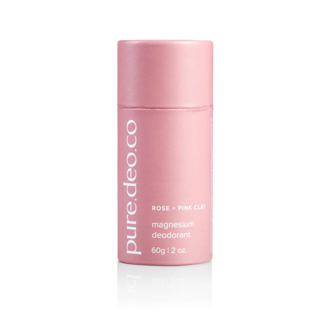 Pure Deo Co Rose + Pink Clay Magnesium Deodorant 100% Natural New In